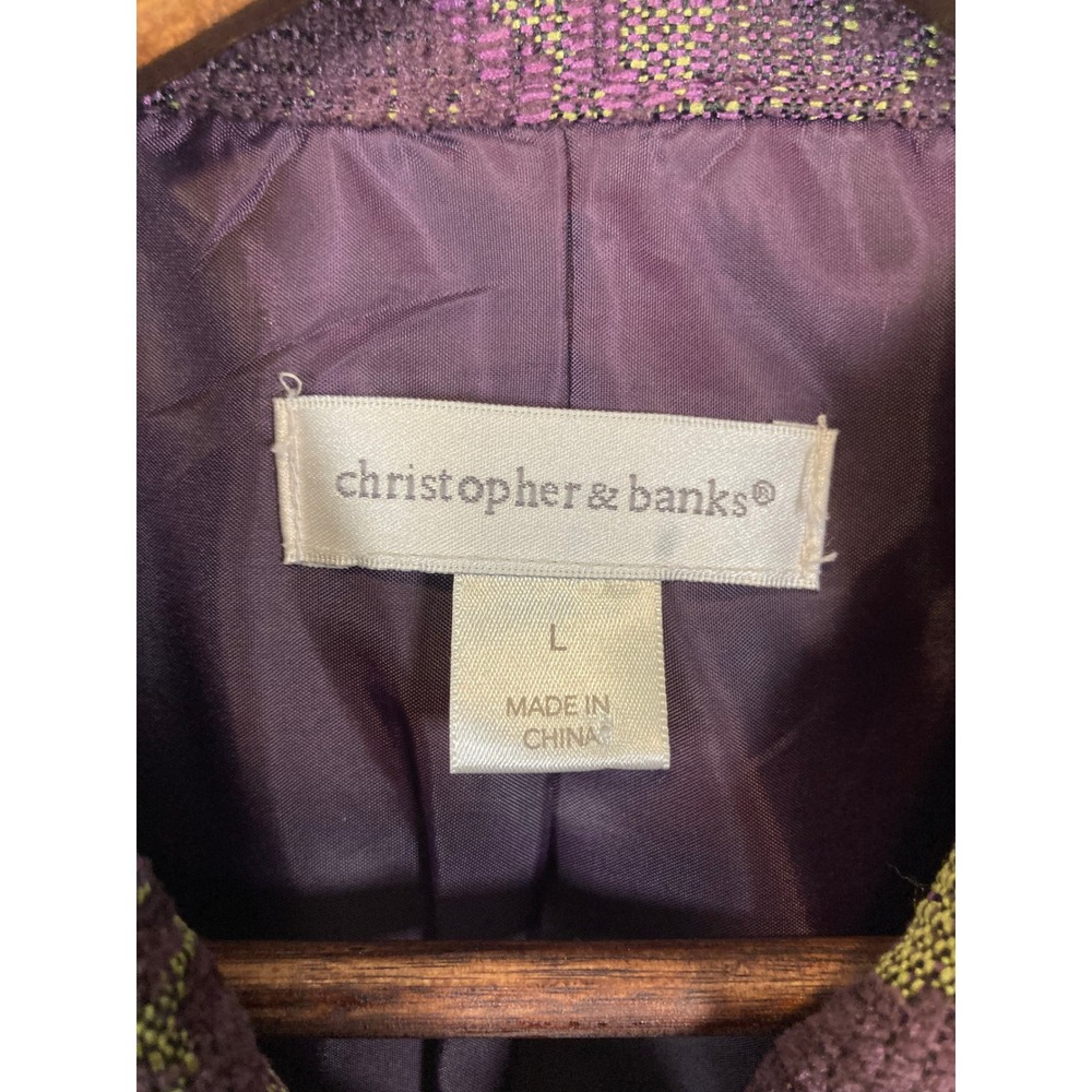 Christopher & Banks‎ Womens Purple Floral Brocade Vest Size L - Picture 3 of 9